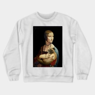 Lady with a Pug Crewneck Sweatshirt